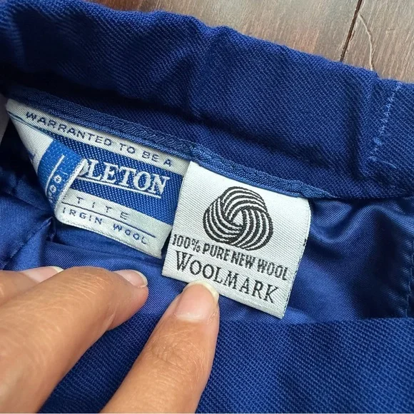 Pendleton Women's Vintage 100% Wool Skirt Size 8 Petite Preppy Academia Blue - Picture 3 of 7